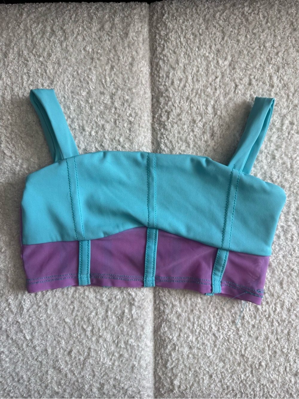 Kids Two-Tone Aqua & Purple Dance Top CM